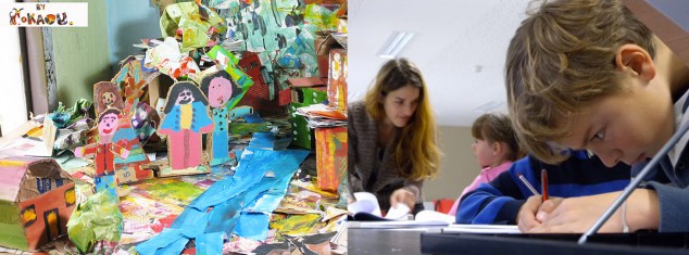 Flavie Darchen/Okaou, Maquette et film d'animation (15min), 2008. Réalisés avec des enfants à Cazuca, Colombie